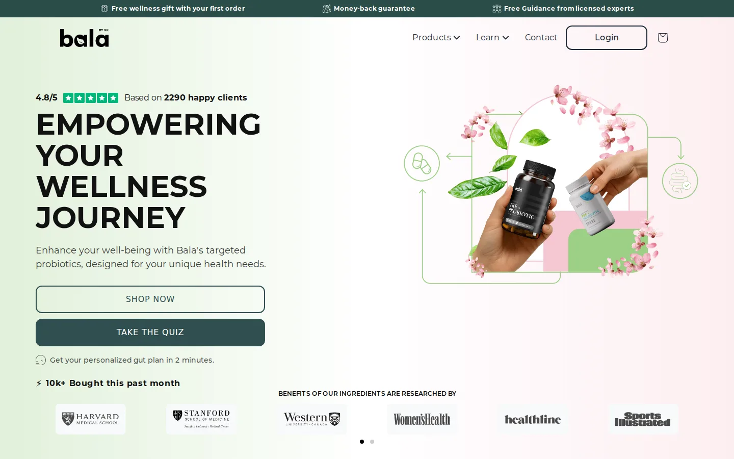 The Bala Health homepage
